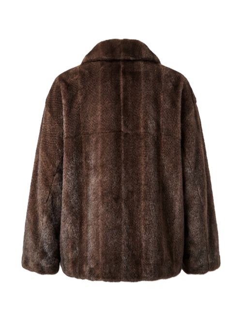 eco fur jacket marrone SWORD | SA269200 EKOPM1 BROWN